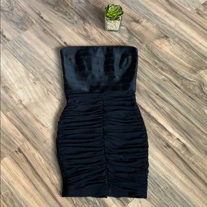 Bebe Black Strapless Banded